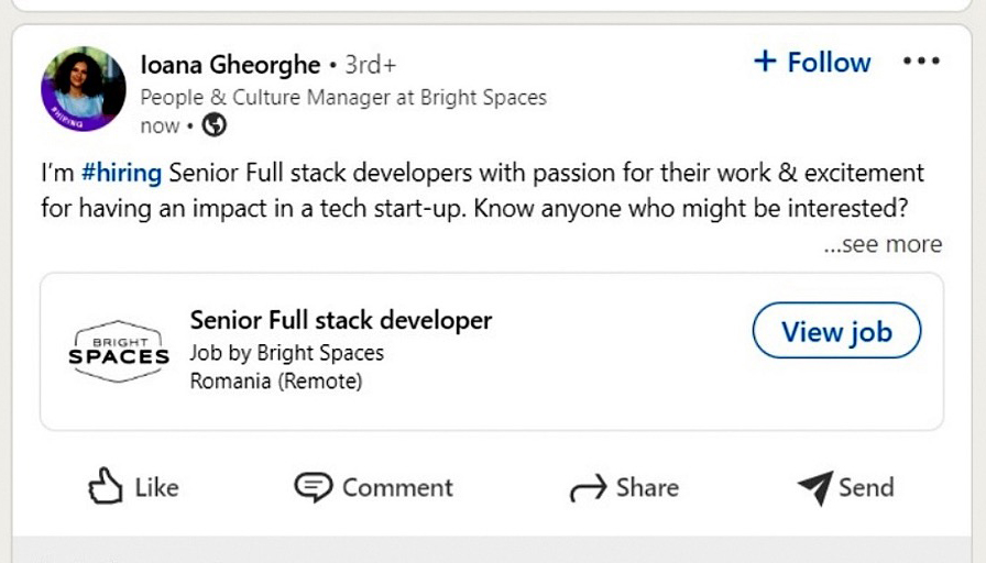 Linkedin jobbannons exempel